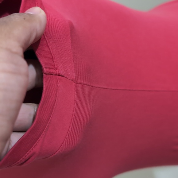 💵2/$10Bundle and Save💵Chico's| Red V-neck Short Sleeved T-shirt Cotton Spandex - Picture 7 of 12